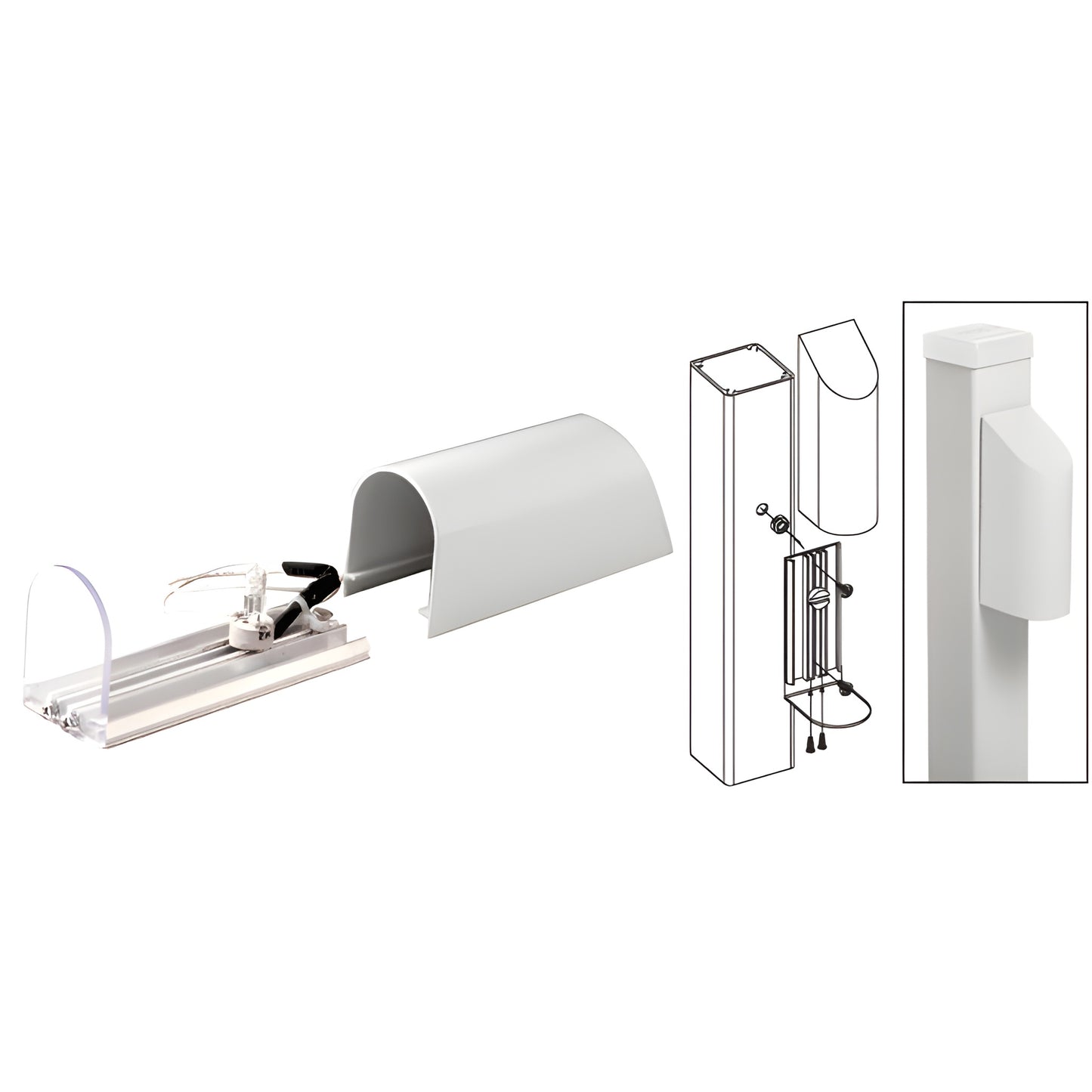 ACH1W sky white aluminum post-mounted decorative hood light, 12V, includes 10W bulb and lead wire, fits 4x4 posts