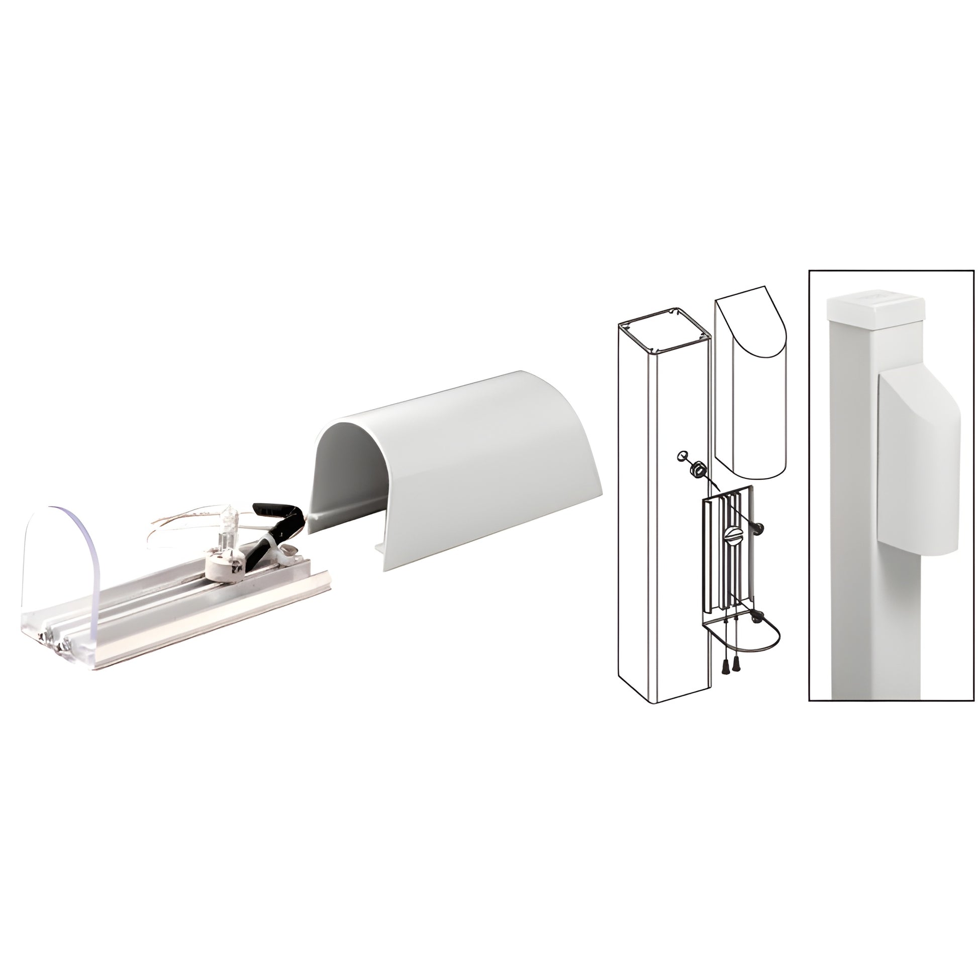 ACH1W sky white aluminum post-mounted decorative hood light, 12V, includes 10W bulb and lead wire, fits 4x4 posts