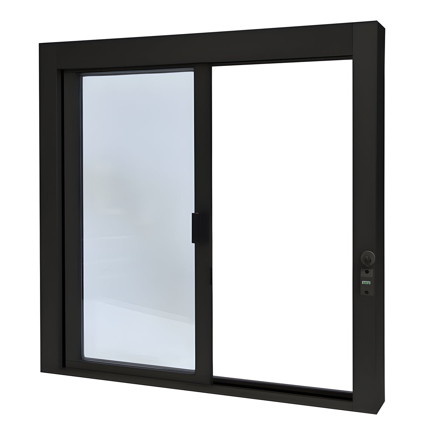 Duranodic bronze aluminum self-closing sliding service window (OX), 36x36, 1/4" tempered glass, thumbturn lock - SKU SCDW3636
