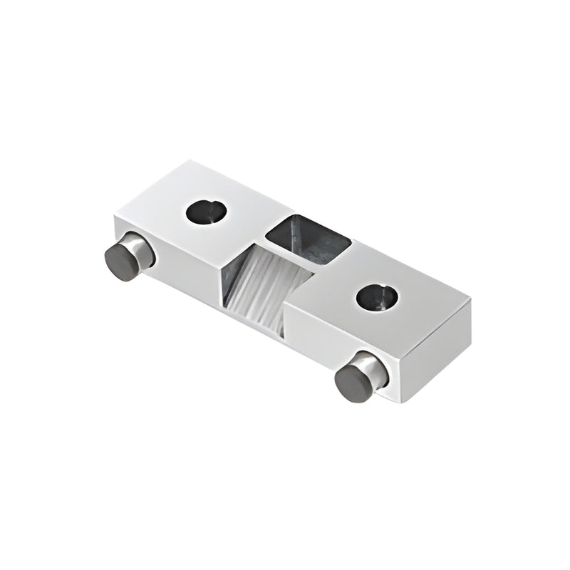 PK1PS polished stainless stop/strike for 1/2" (12-13 mm) tempered glass doors, keeper for panic or deadbolt handles
