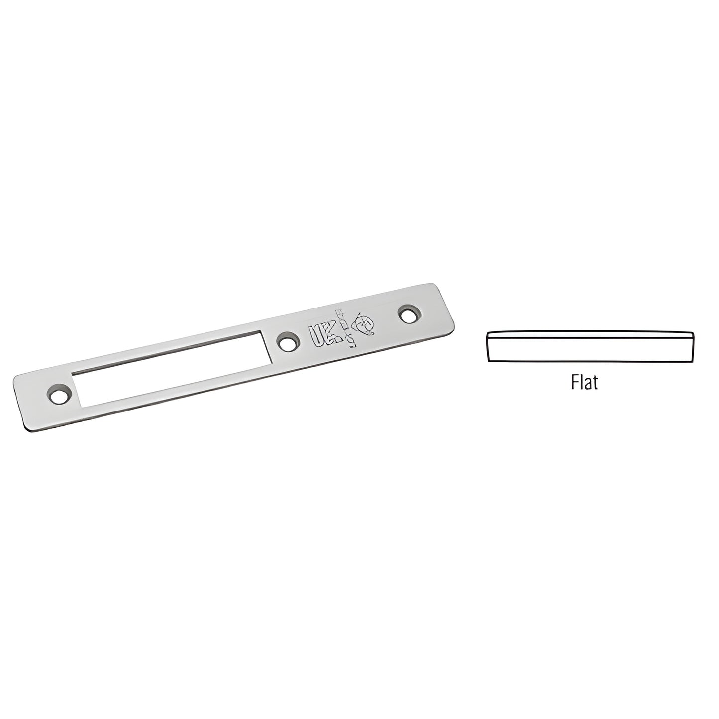 Aluminum flat faceplate for Adams Rite MS1853 deadlock, 1" x 6-7/8" (SKU 18010AL)