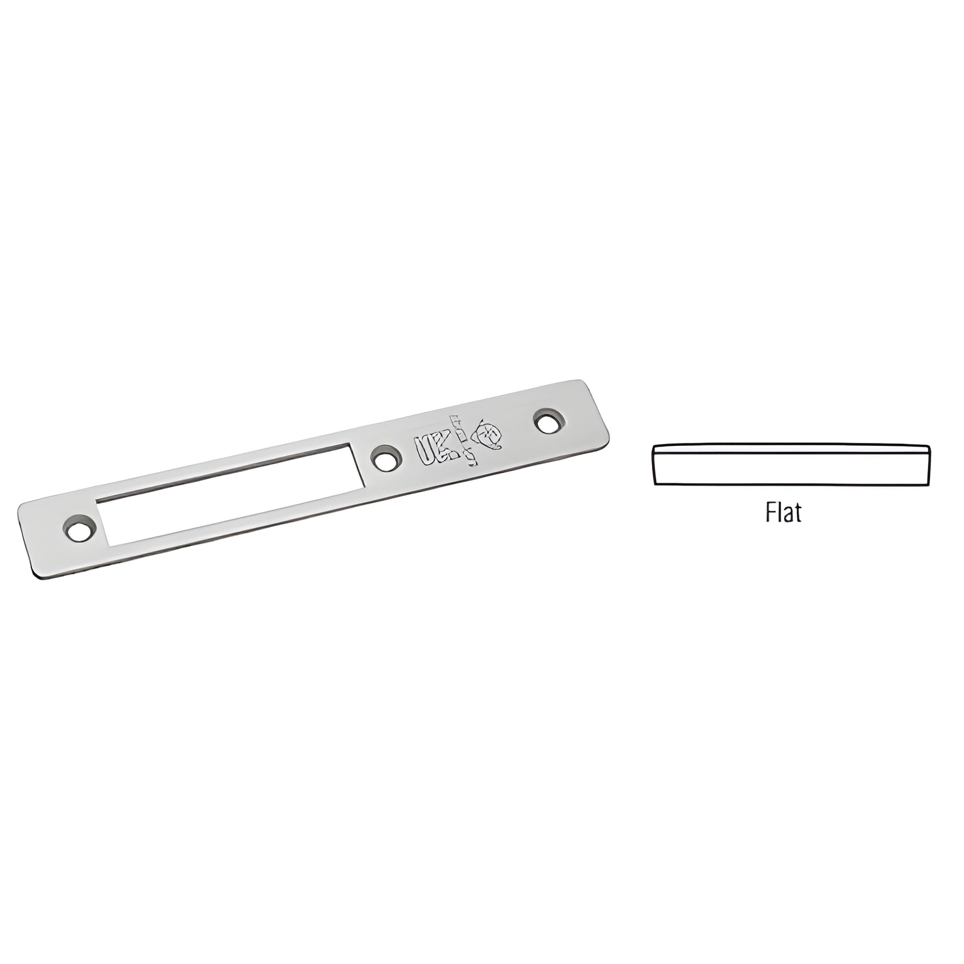 Aluminum flat faceplate for Adams Rite MS1853 deadlock, 1" x 6-7/8" (SKU 18010AL)