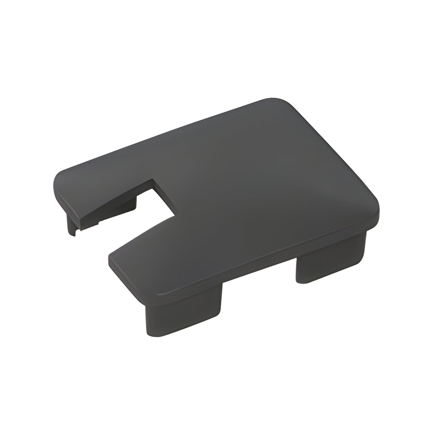 NC1EBL matte black aluminum notched rectangular post top cap for glass windscreen, slip-in finish cap