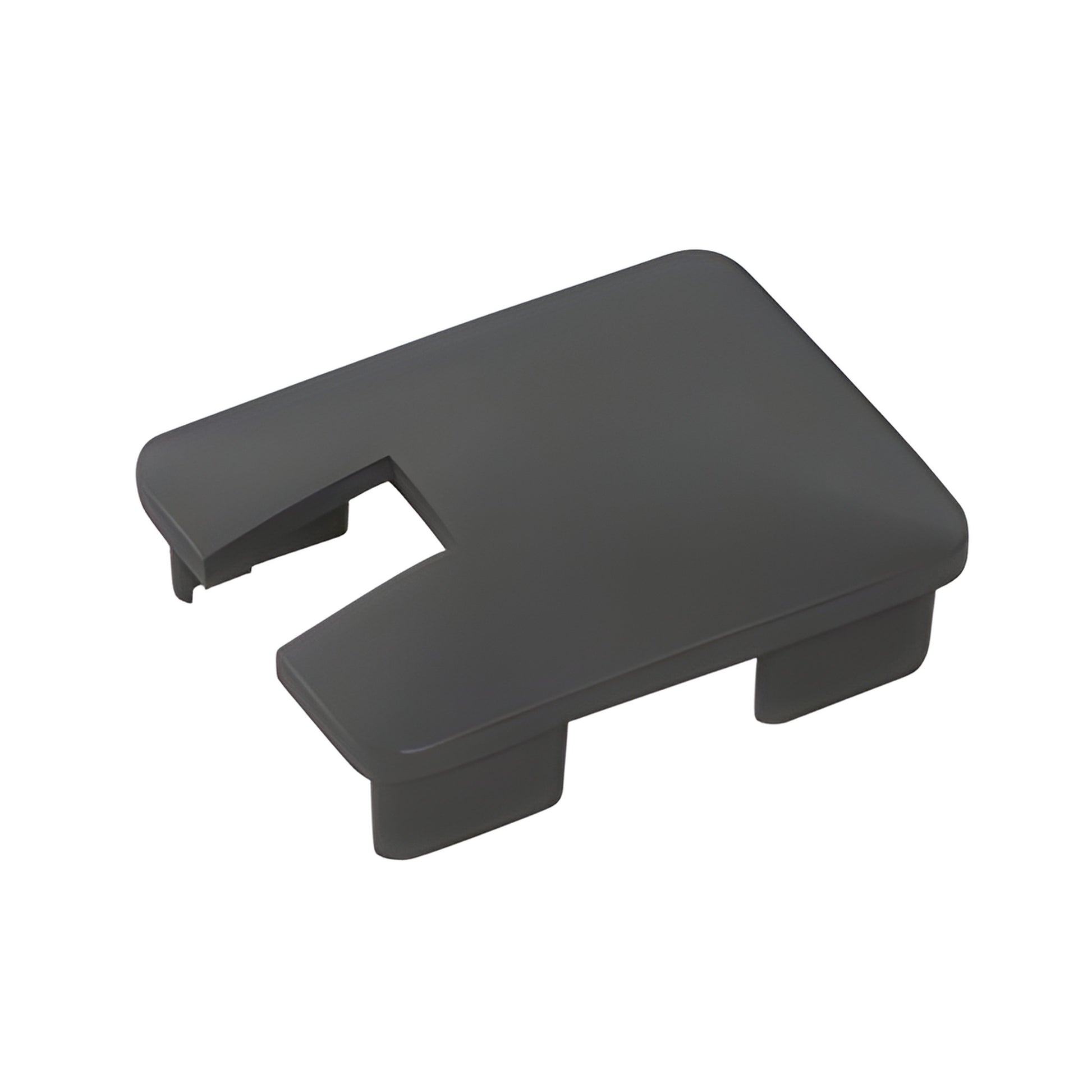 NC1EBL matte black aluminum notched rectangular post top cap for glass windscreen, slip-in finish cap