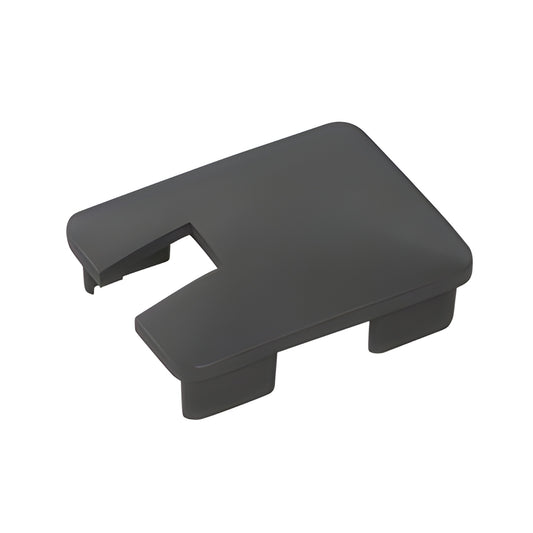 NC1EBL matte black aluminum notched rectangular post top cap for glass windscreen, slip-in finish cap