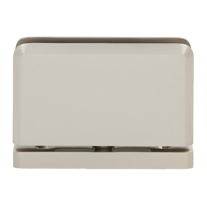 Brushed nickel SRPPH01BN Senior Prima brass pivot hinge for 1/2" glass shower door, self-centering.