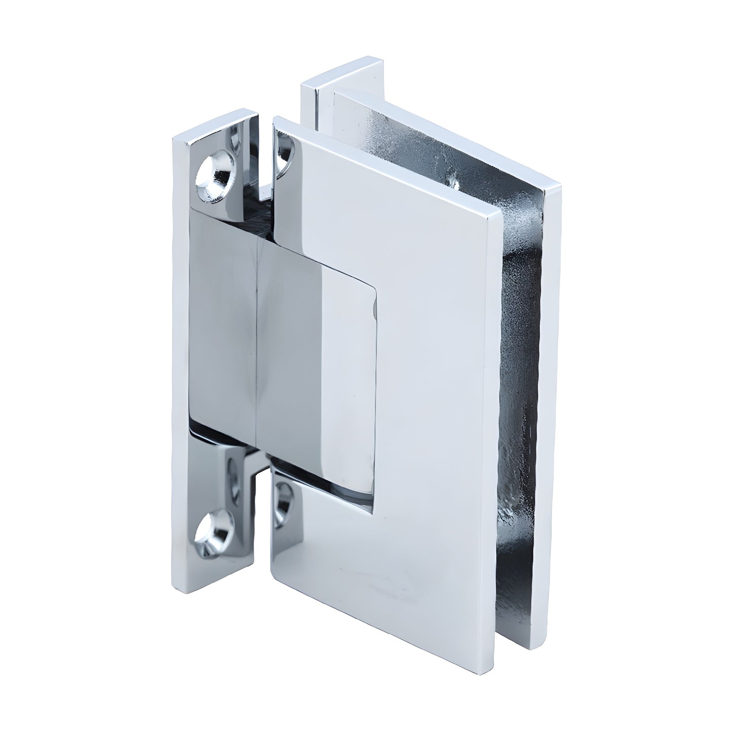 Polished chrome H-shape wall-mount hinge for 12mm frameless glass shower, Vienna series (SKU V1EH037CH)