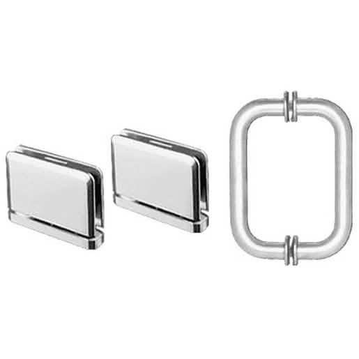 CRL Polished Chrome Prima Shower Pull & Hinge Set - Sleek, Durable Bathroom Upgrade