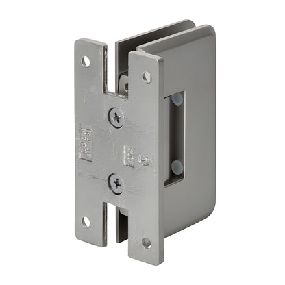 Cologne satin-nickel beveled brass shower hinge with H back plate for 3/8-1/2 glass - SKU C0L037SN