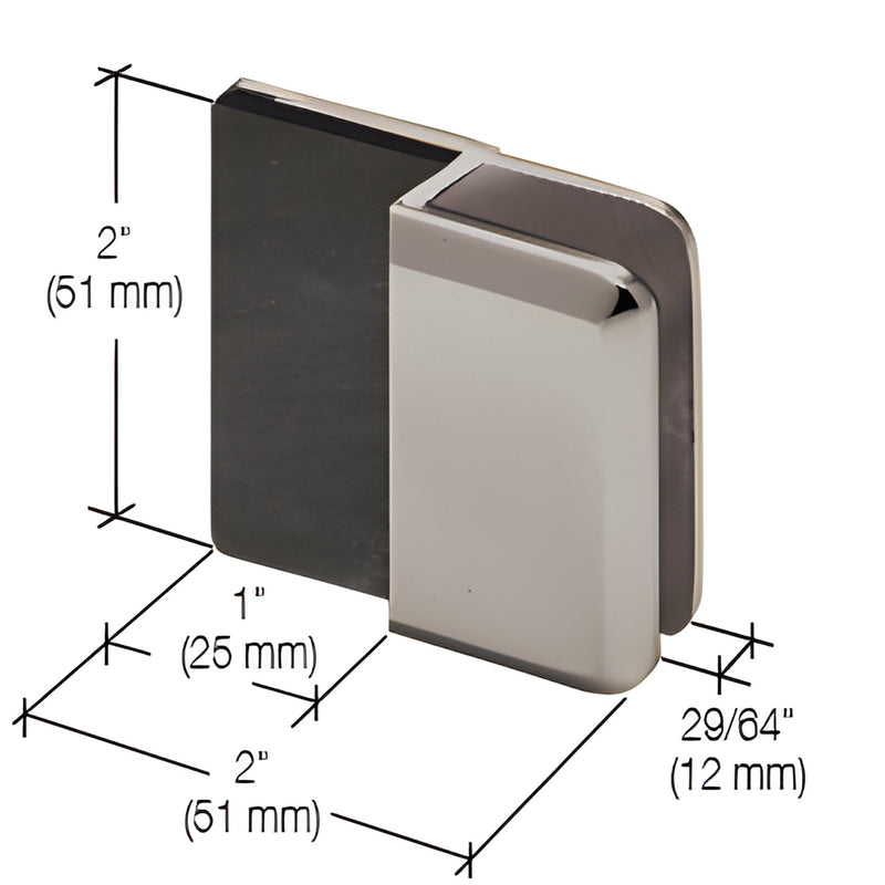 DSBEV1BN brushed nickel solid-brass beveled shower door stop with rubber pad, fits 1/4-3/8" (6-10mm) tempered glass.