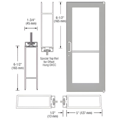CRL-U.S. Aluminum 550 Offset Pivot Entrance Door, Clear Anodized