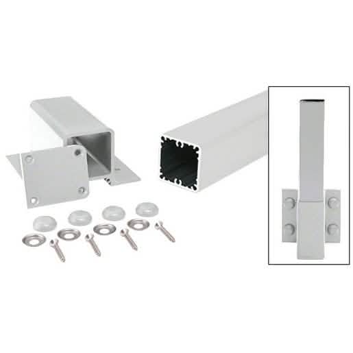 CRL Metallic Silver Fascia Mount Post Kit - 42" for 200, 300, 350, 400 Series Installation