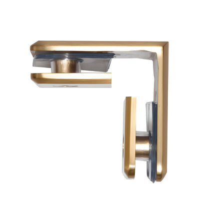 Modern gold solid brass 90 glass-to-glass clamp (BGC90MG) for 3/8-1/2" (10-12mm) frameless shower glass