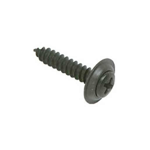 CRL Black 8x1-1/4" Oval Head Phillips Screws with Countersunk Washers for Sheet Metal