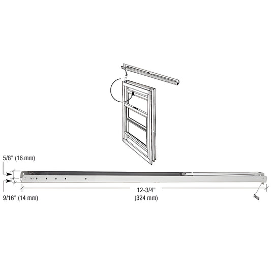 CRL FC111 9/16 in overhead channel balance, 12-3/4 in mill-finish metal sash balance for aluminum windows