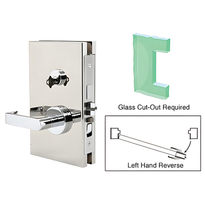CRL Polished Stainless 6x10 Center Lock LHR Deadlatch for Glass Door
