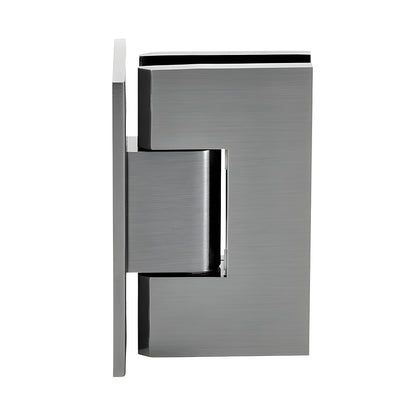 Vienna brass shower hinge, wall-mount full back plate, antique brushed nickel finish for 3/8-1/2" glass (SKU V1E037ABN)