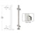CRL Brushed Stainless Steel 36 in Square Glass Clamp 180° Railing Kit