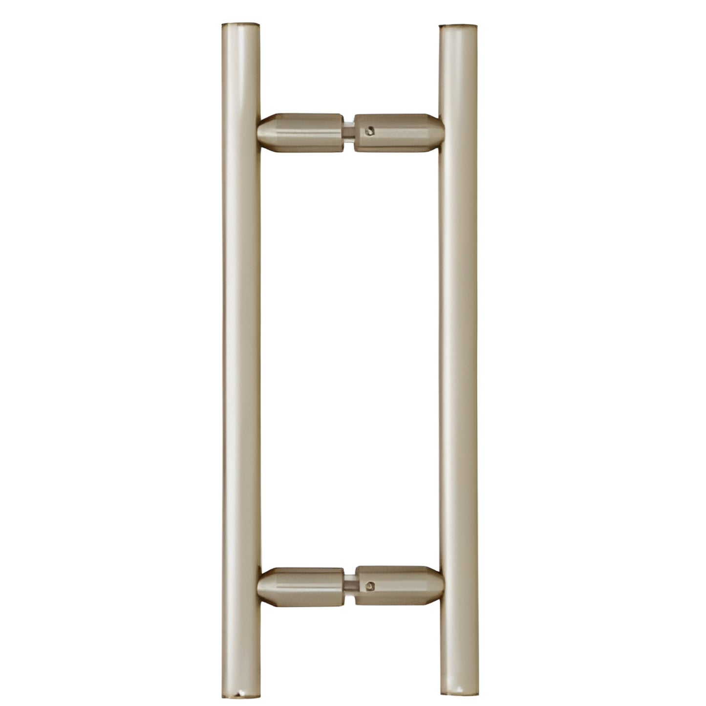 LP8X8BN brushed nickel ladder-style brass shower door pull, back-to-back 8in center, 3/4in diameter