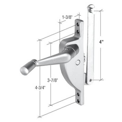 CRL Left Hand Jalousie Window Operator with 4-inch Link for Smooth Ventilation Control