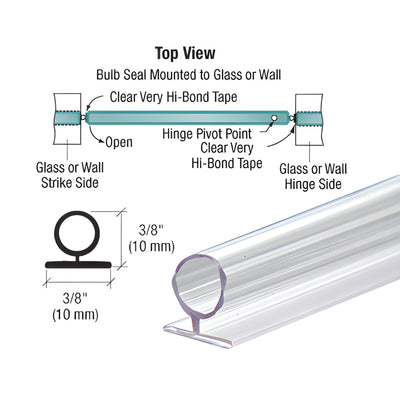 CRL Translucent Vinyl Bulb Seal 3/8" Gap