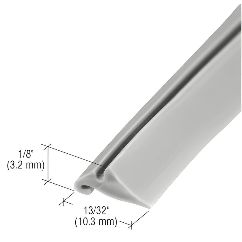 Gray vinyl glazing spline GS112C for aluminum triple-track windows, 1/8" x 13/32" profile.