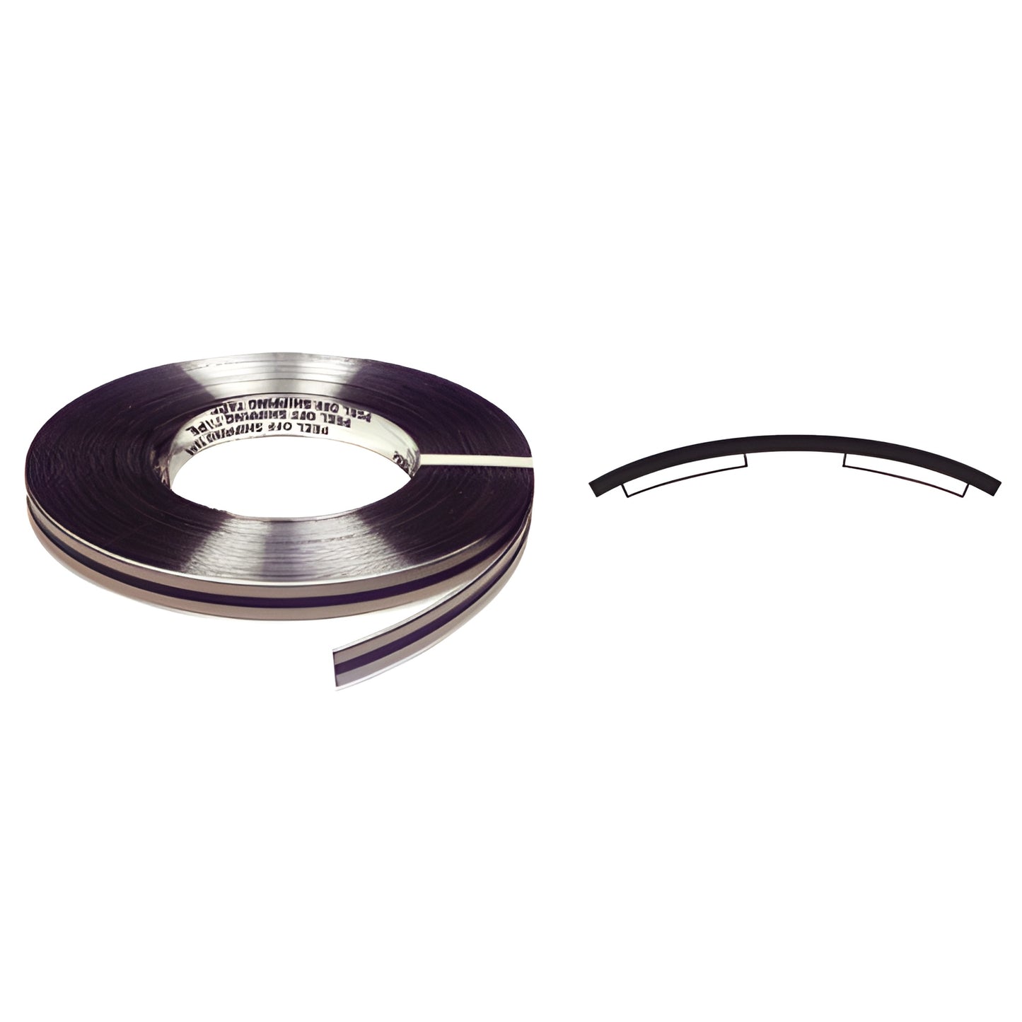 Chrome reflective adhesive mirror tape roll (1 in x 100 ft) PRT490CH - flexible natural ABS mirror-edge trim