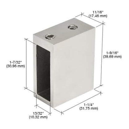 CRL Polished Stainless Adjustable Track Holder Fitting for Wall - Durable 2/Pack