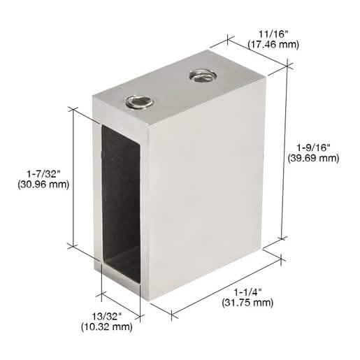 CRL Polished Stainless Adjustable Track Holder Fitting for Wall - Durable 2/Pack