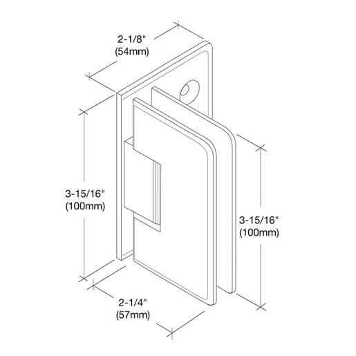 CRL Unlacquered Brass Cologne 044 Wall Mount Hinge with Offset Back Plate, Elegant Design