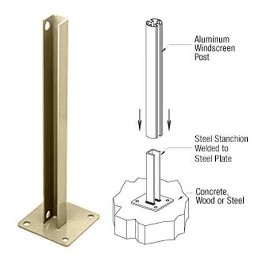 CRL Bronze AWS Steel Stanchion for 135° Center Posts - Durable, Stylish, Reliable
