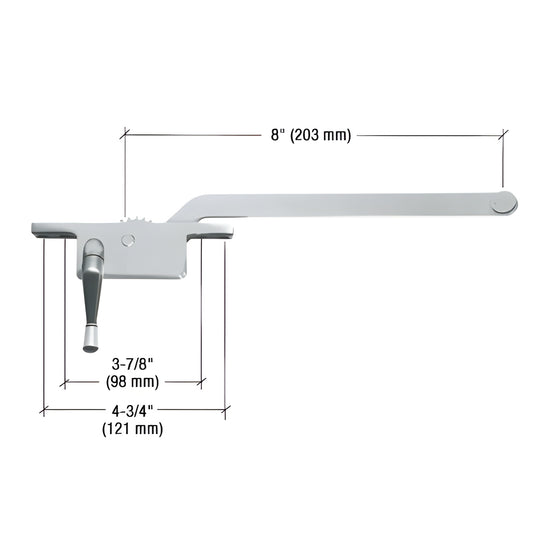 CRL casement window operator, left-hand aluminum square housing, 3/8" spline, 3-7/8" & 4-3/4" hole centers - SKU 5258LHAL