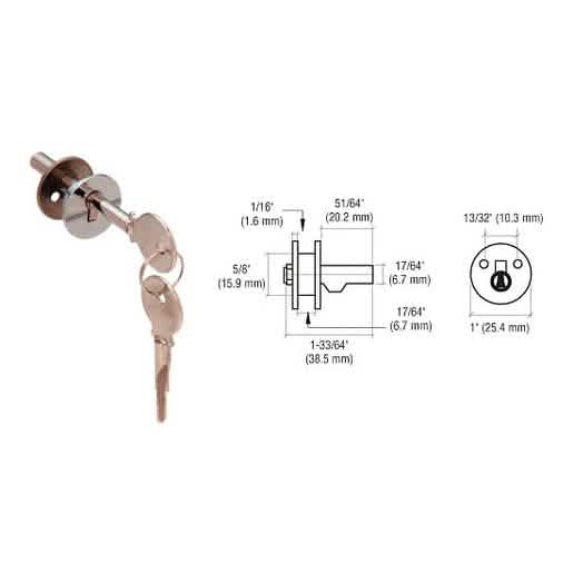CRL Chrome Keyed Alike Lock for Sliding Glass Cabinet Door - Secure and Stylish