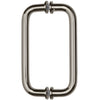 Polished nickel solid brass rectangular pull handle, 3/4 dia, back-to-back with washers, fits 6-12mm glass (SKU SPH8PN)