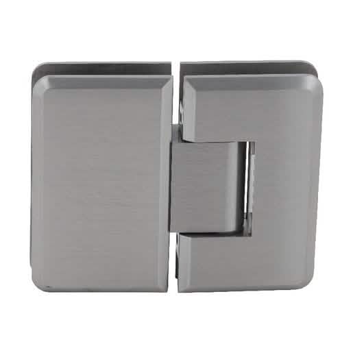 CRL Brushed Nickel Cologne 180º Glass-to-Glass Hinge: Sleek, Durable, Modern Design