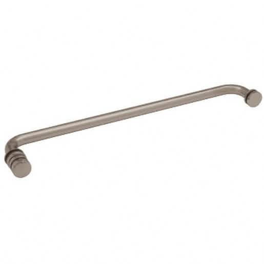 CRL Brushed Nickel 18" Towel Bar with Modern Knob: Elegant Bathroom Hardware