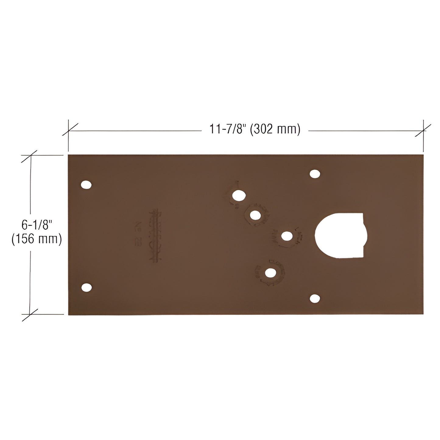 Rixson 28 Series center-hung floor closer cover plate, right-hand dark bronze, 11-7/8" x 6-1/8" SKU 284720RHDU