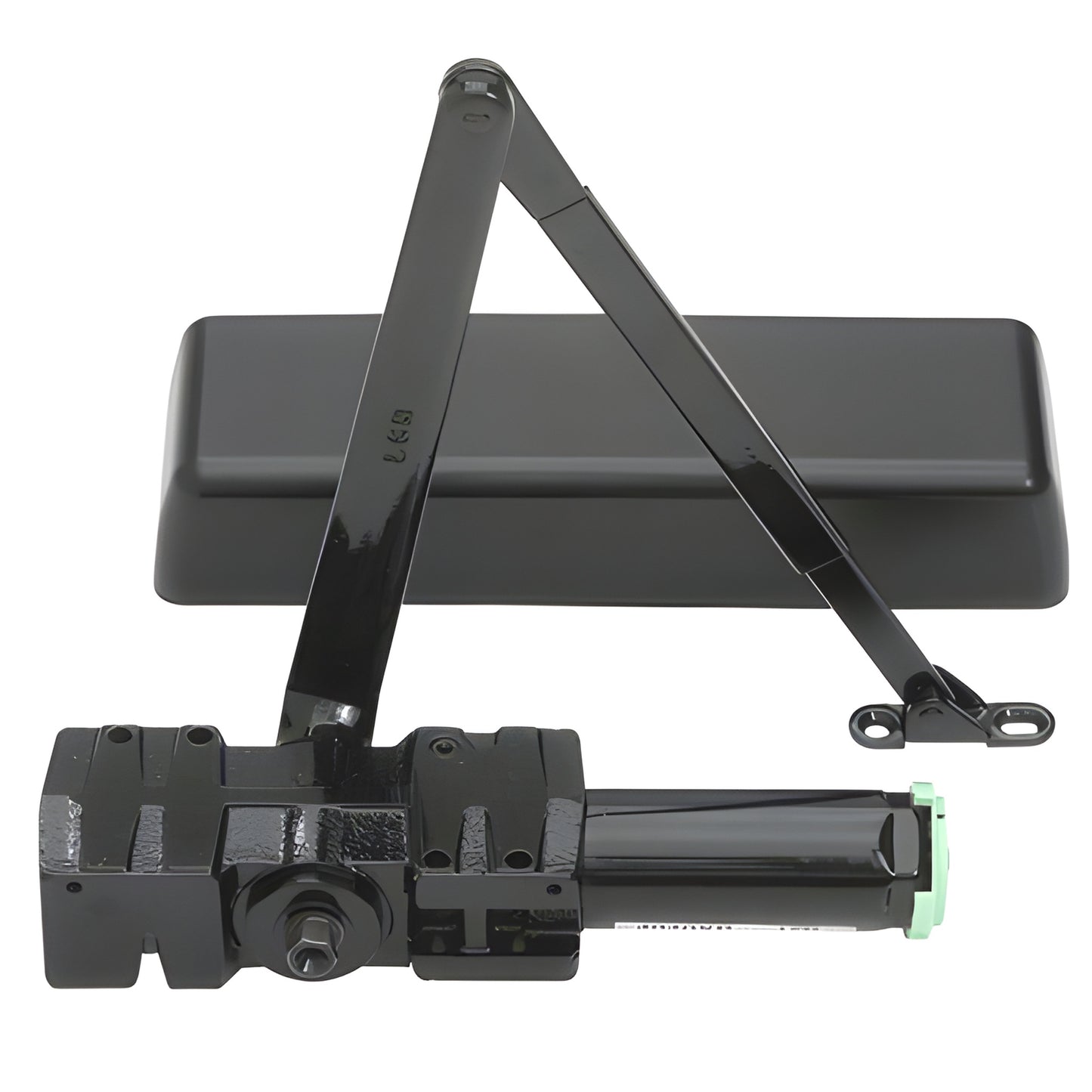 LCN 4041BL gloss-black surface-mounted door closer with parallel arm, adjustable spring sizes 1-6, ANSI Grade 1.