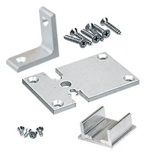 CRL Satin Anodized Partition Post Base Plate Kit, 2" x 3", for Posts Over 24" - Image 1
