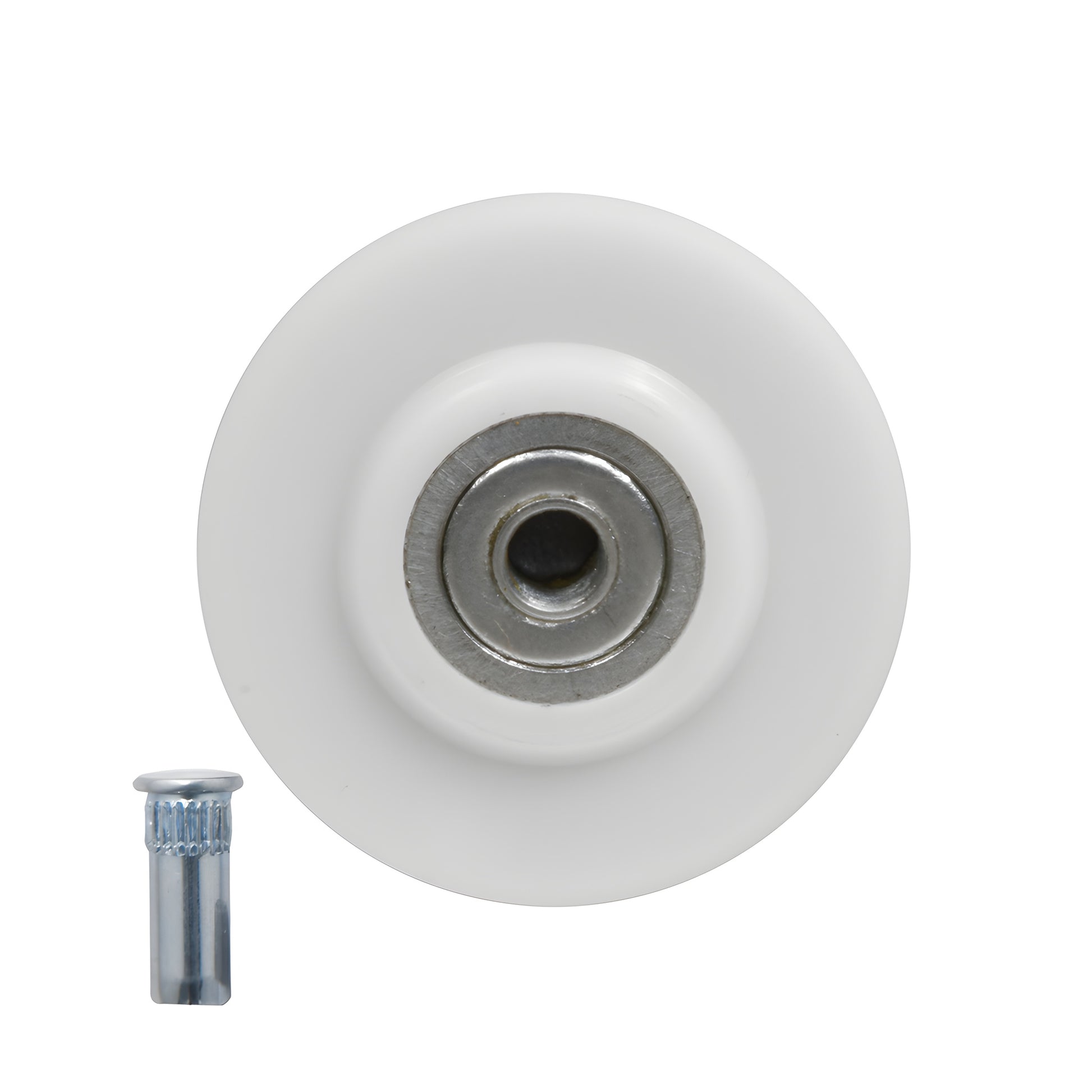 White 2 in concave nylon replacement wheel with metal ball bearing (REPK7N) for screen/spline rollers