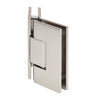 Polished nickel square glass-to-glass shower hinge, 135 brass pivot for 3/8-1/2" frameless glass (SKU V1E045PN)