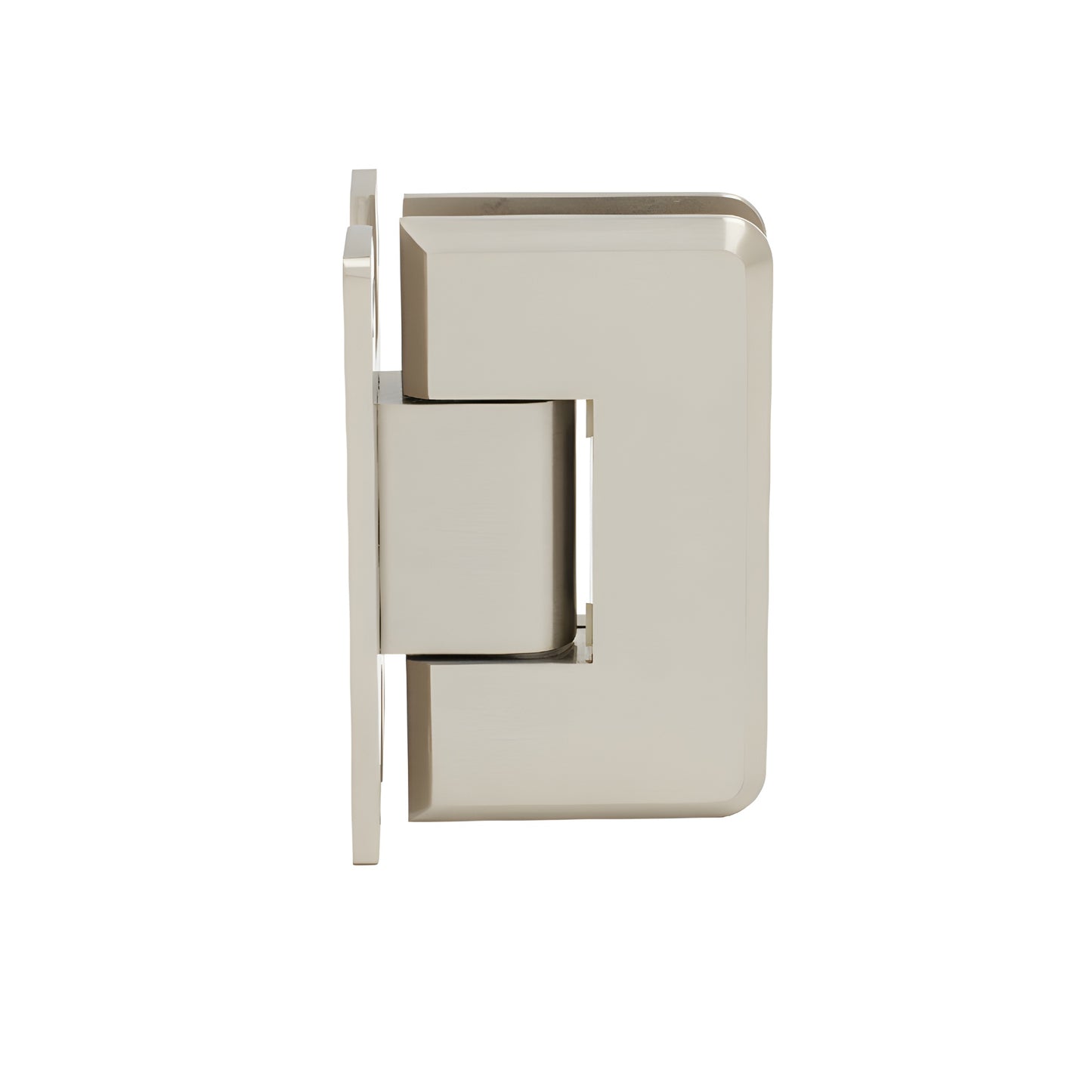 Brushed nickel positive close Cologne shower hinge C0L067BN, solid brass wall mount for 10-12mm glass