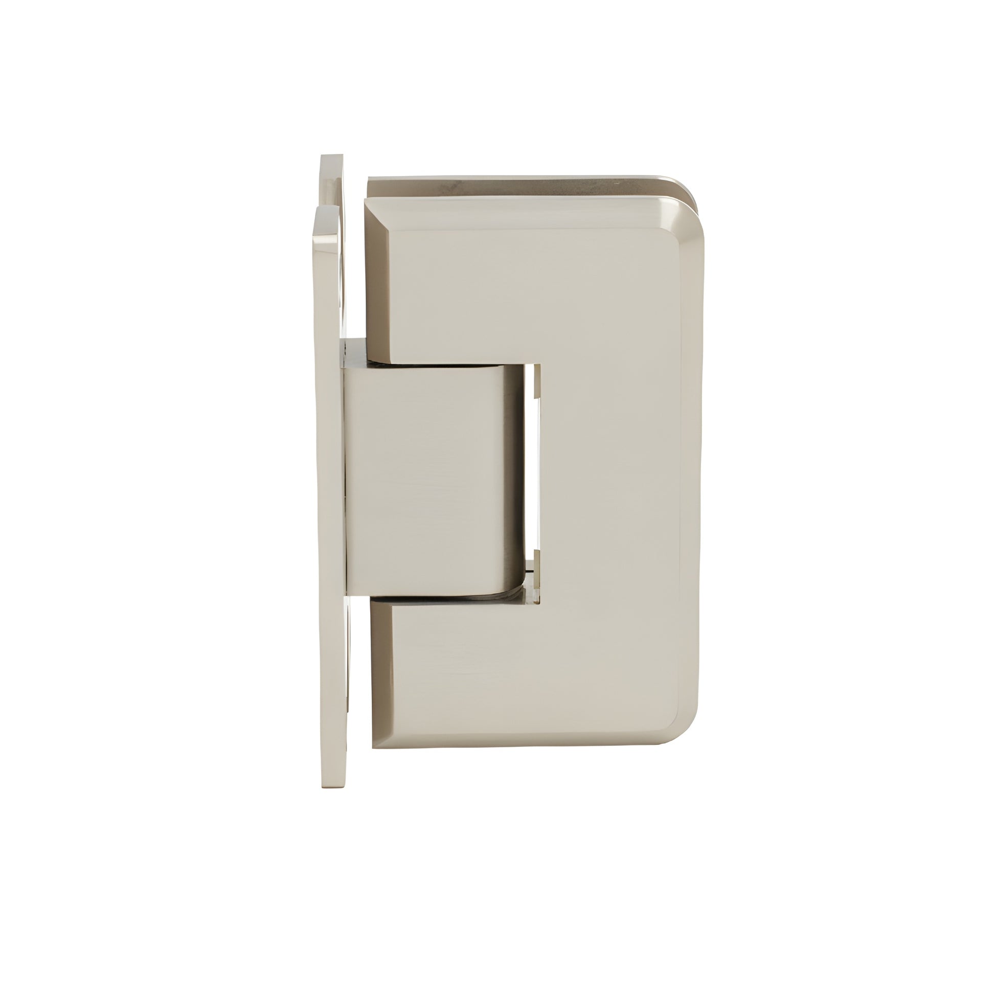 Brushed nickel positive close Cologne shower hinge C0L067BN, solid brass wall mount for 10-12mm glass