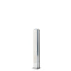 12" bright anodized aluminum square partition post with U-channel glazing for 1/4" glass, attached cap and base.