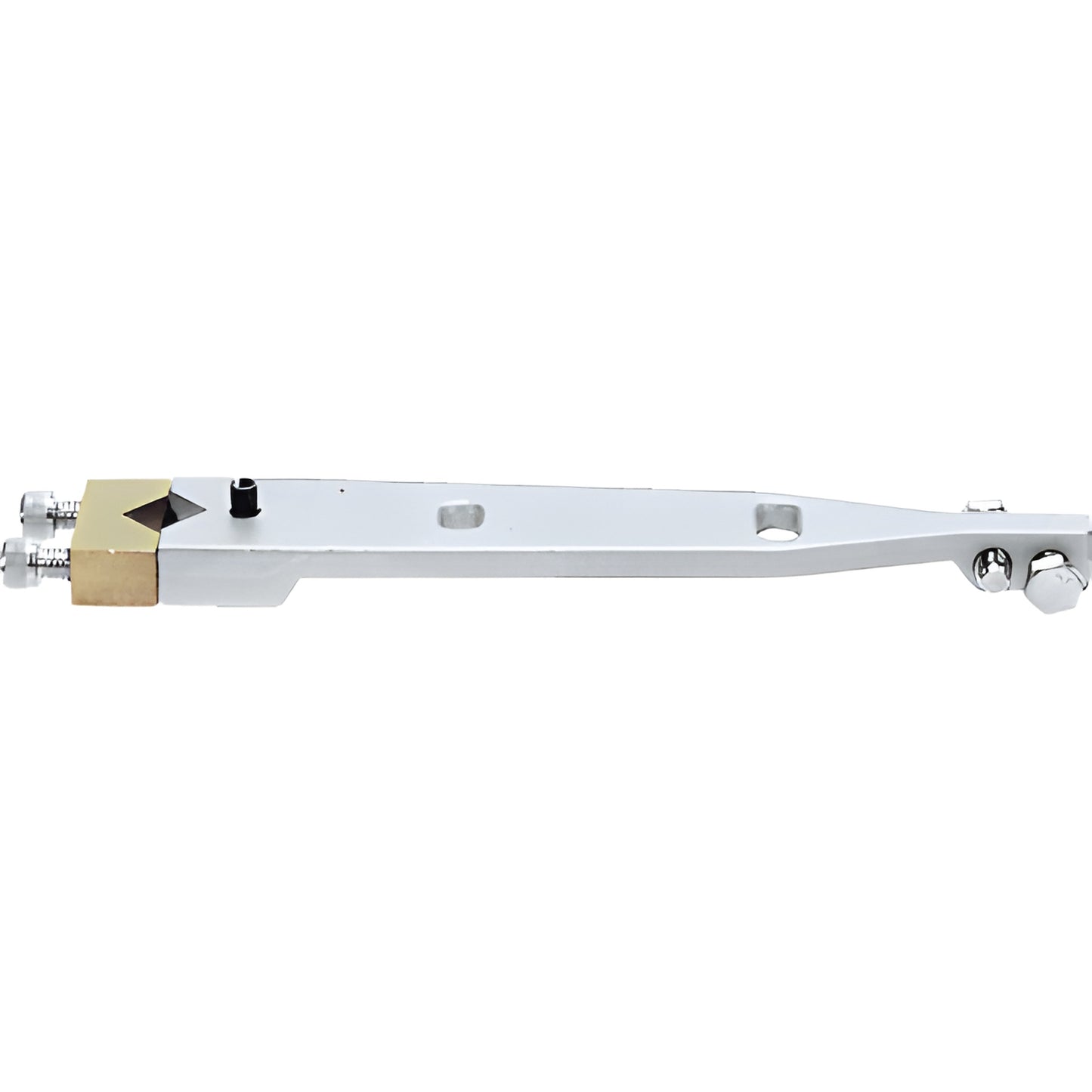 CRL8010H center-hung diamond end-load arm for 5/8" top door rail, white/silver with brass spindle end
