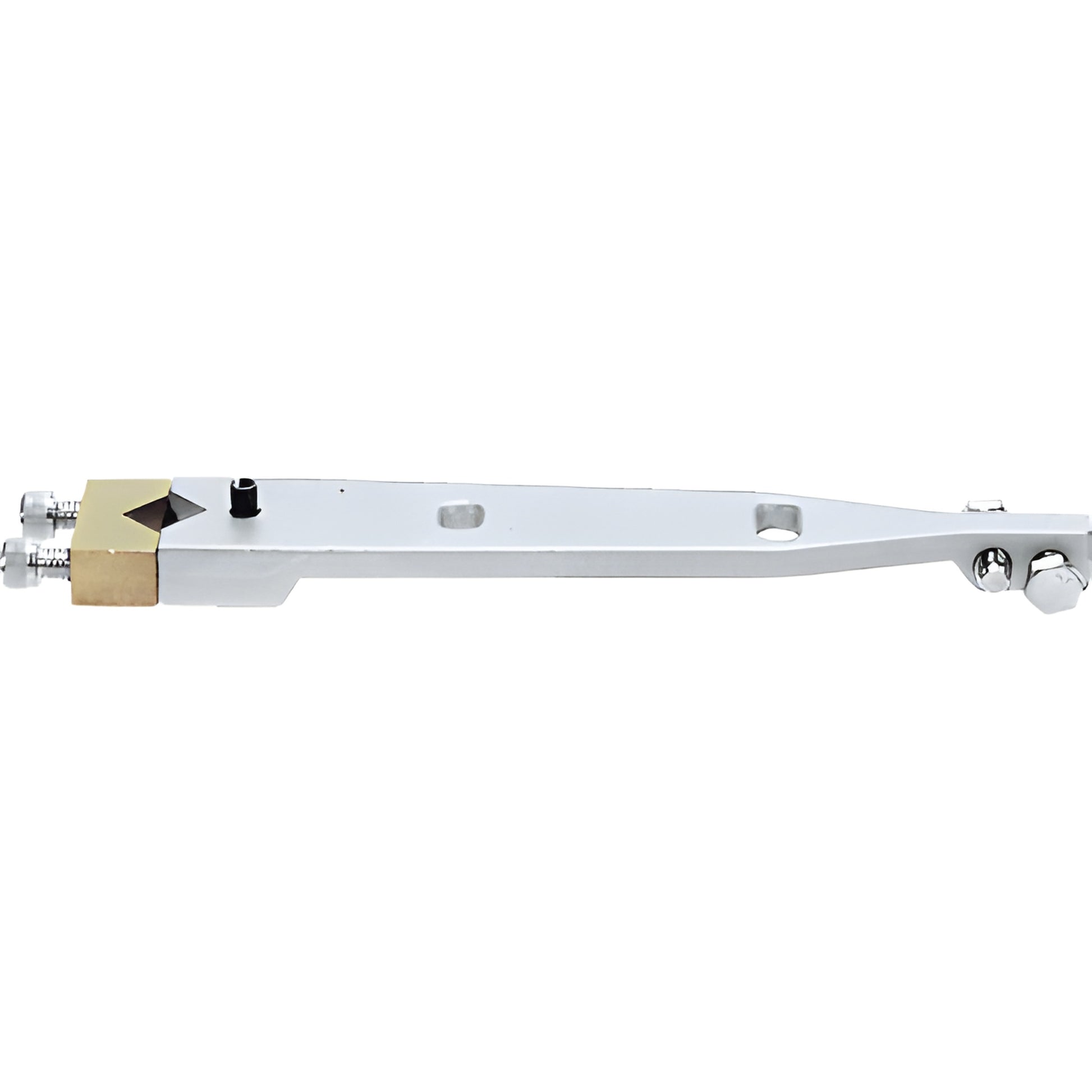 CRL8010H center-hung diamond end-load arm for 5/8" top door rail, white/silver with brass spindle end