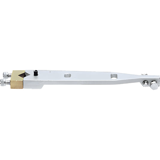 CRL8010H center-hung diamond end-load arm for 5/8" top door rail, white/silver with brass spindle end