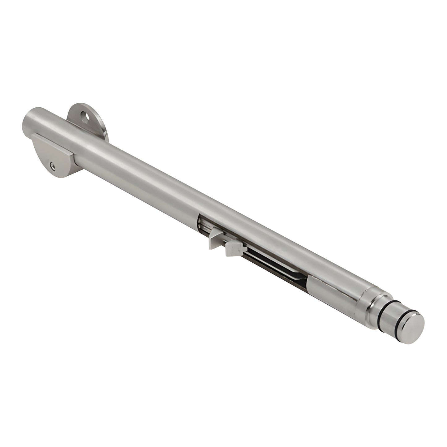 Brushed stainless steel Laguna soft-brake tube for sliding doors, LS505LBS - fits LS500 anti-lift roller.