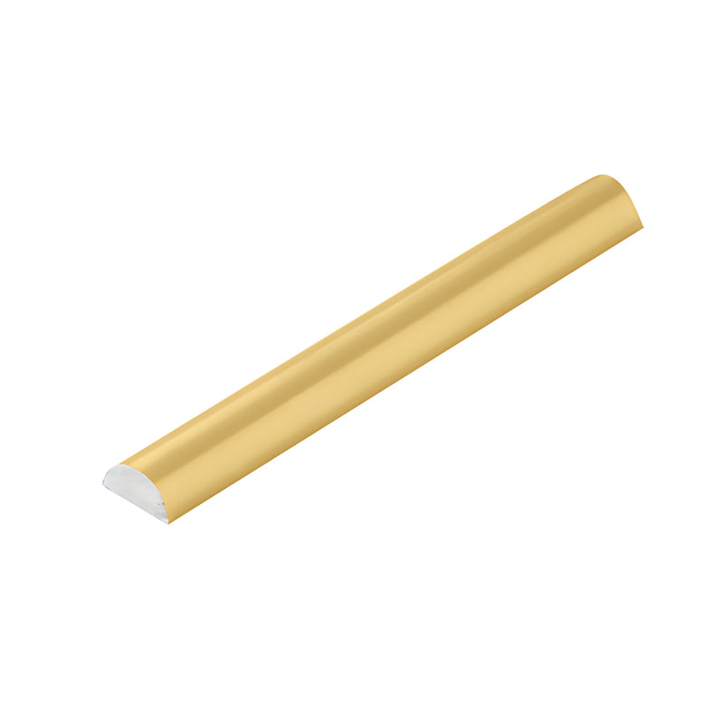 Half-round satin brass shower door threshold, 78-3/4 in long, 6mm x 12mm, low rounded edge (SKU: WBSB)