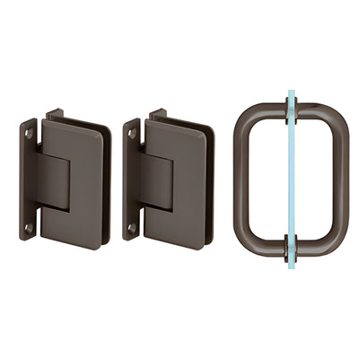 CRL Oil Rubbed Bronze Pinnacle Shower Pull and Hinge Set